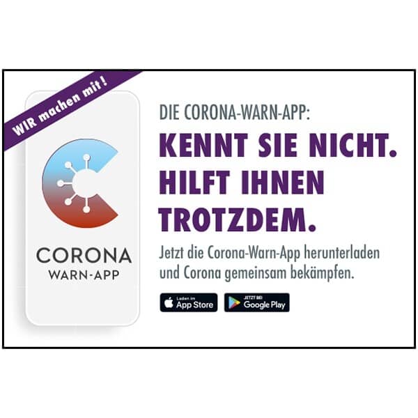 Corona Warn-App Motiv 08: Kennt Sie nicht. Hilft Ihnen trotzdem